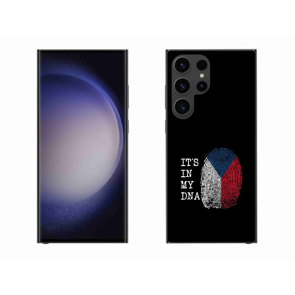 Zselés borítás mmCase Samsung Galaxy S23 Ultra 5G - zászlós ujjlenyomat fekete háttérrel