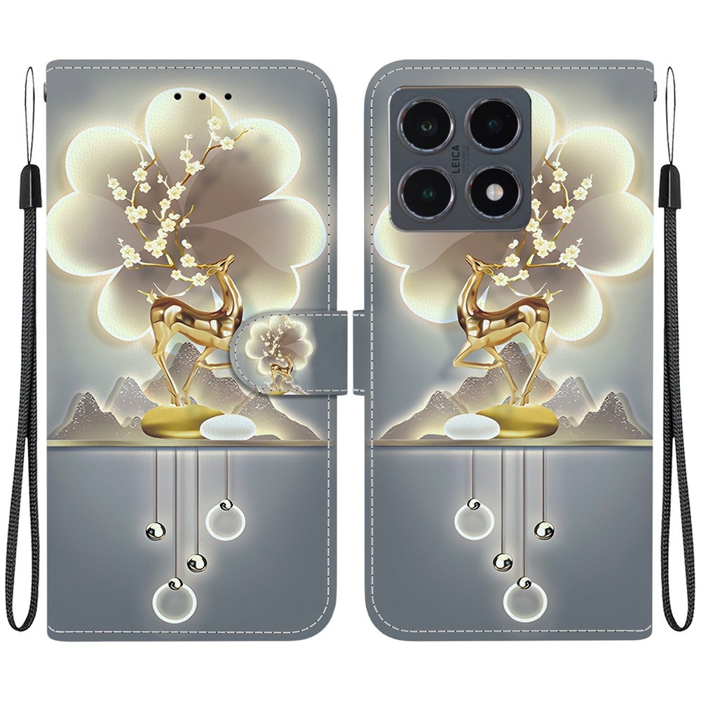 Sokoldalú könyvtáska Xiaomi 15T-hez - szarvas sika