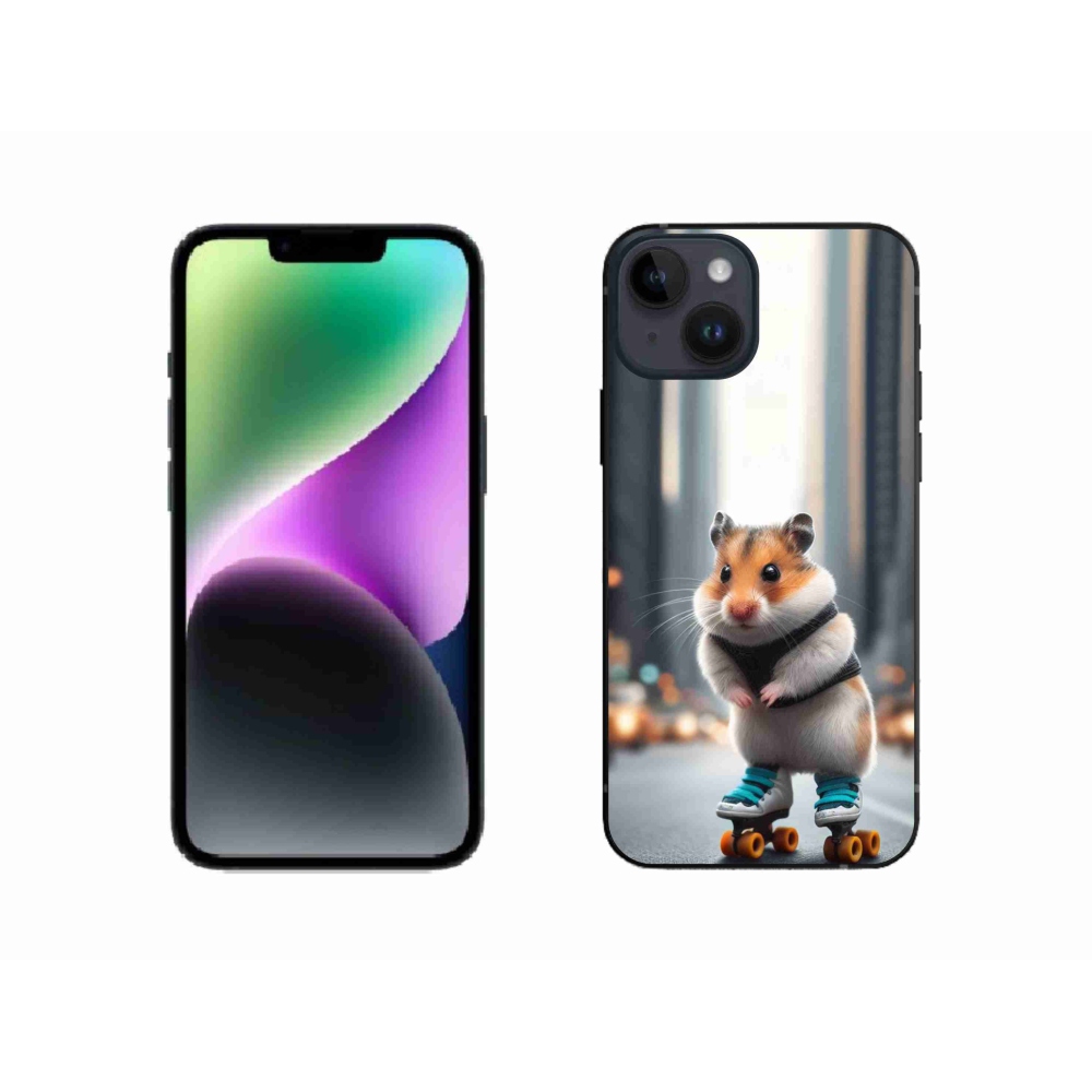 Zselés borítás mmCase iPhone 14 készülékhez - hörcsög korcsolyán