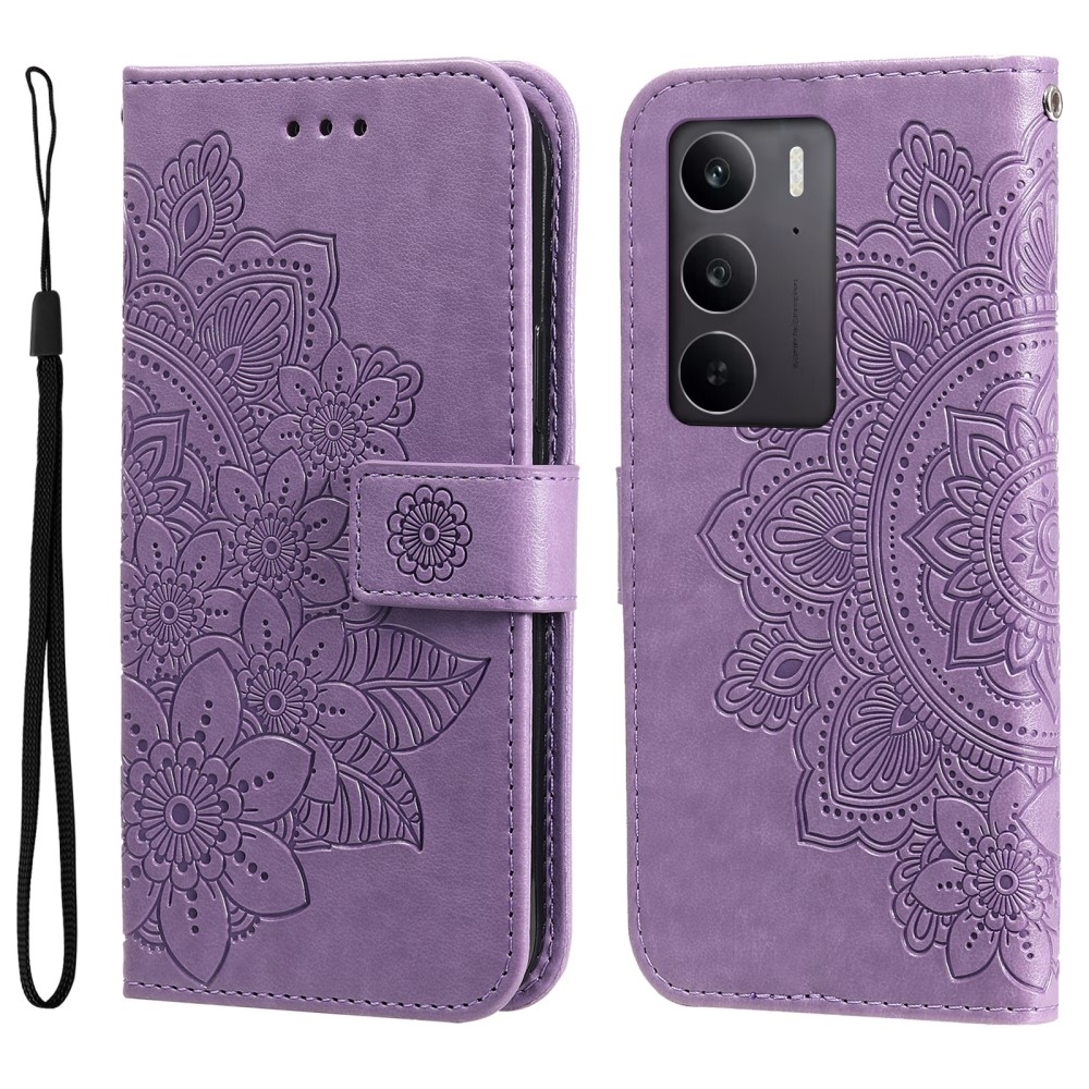Mandala könyvtáska a Realme C75 készülékhez - lila