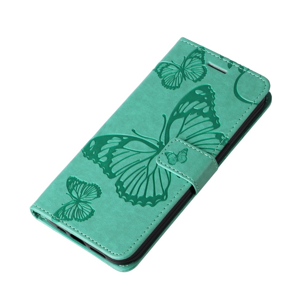 Nagy pillangó könyv tok a Xiaomi Redmi 14C/Poco C75-hez - teal színű