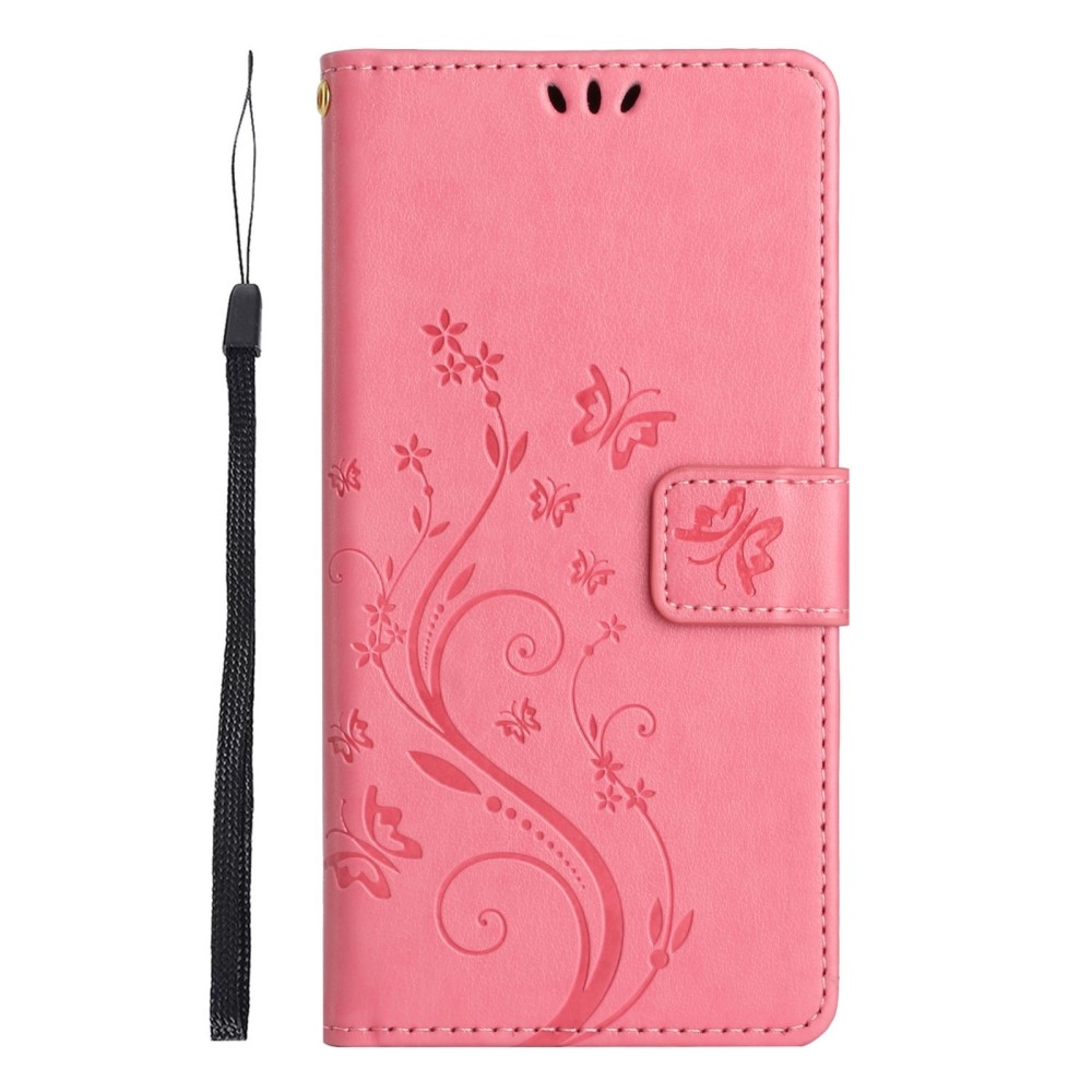Virágok könyv tok Xiaomi Redmi Note 14 5G - rózsaszínű