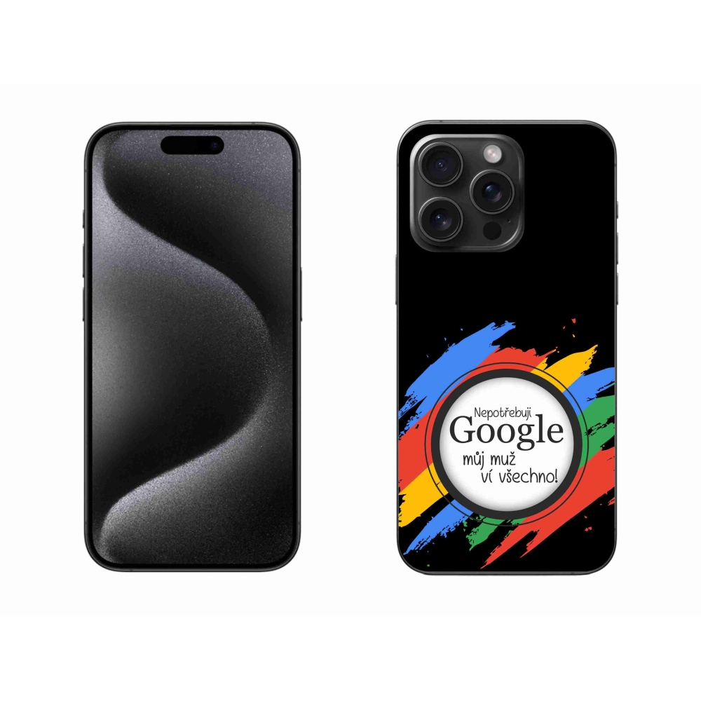 Gél borítás mmCase iPhone 15 Pro Max készülékhez - az ember mindent tud fekete háttérrel