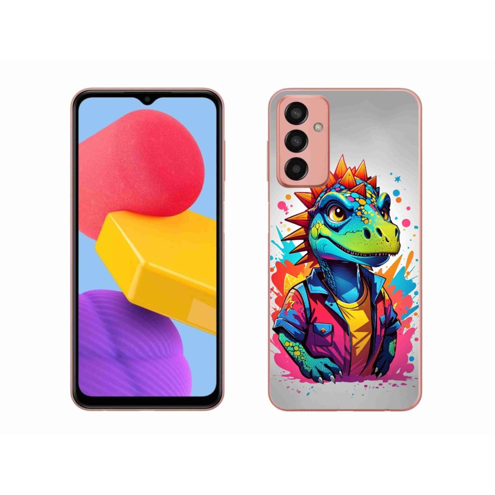 Zselés borítás mmCase Samsung Galaxy M13 készülékhez - színes dinoszaurusz
