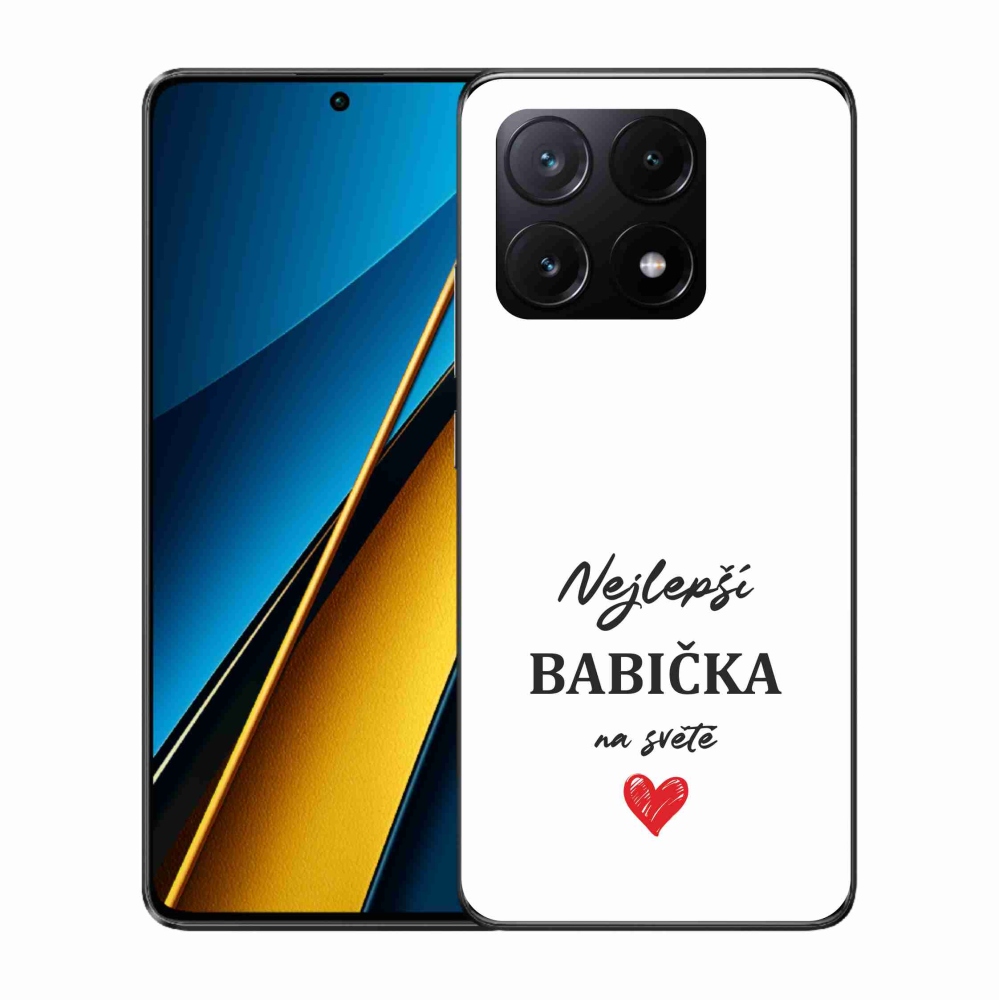 Gél borító mmCase a Xiaomi Poco X6 Pro 5G - legjobb nagymama 1 fehér háttérrel