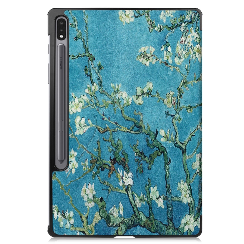 Nyomtatás intelligens záró tok Samsung Galaxy Tab S9+/Tab S10+ - fehér virágok