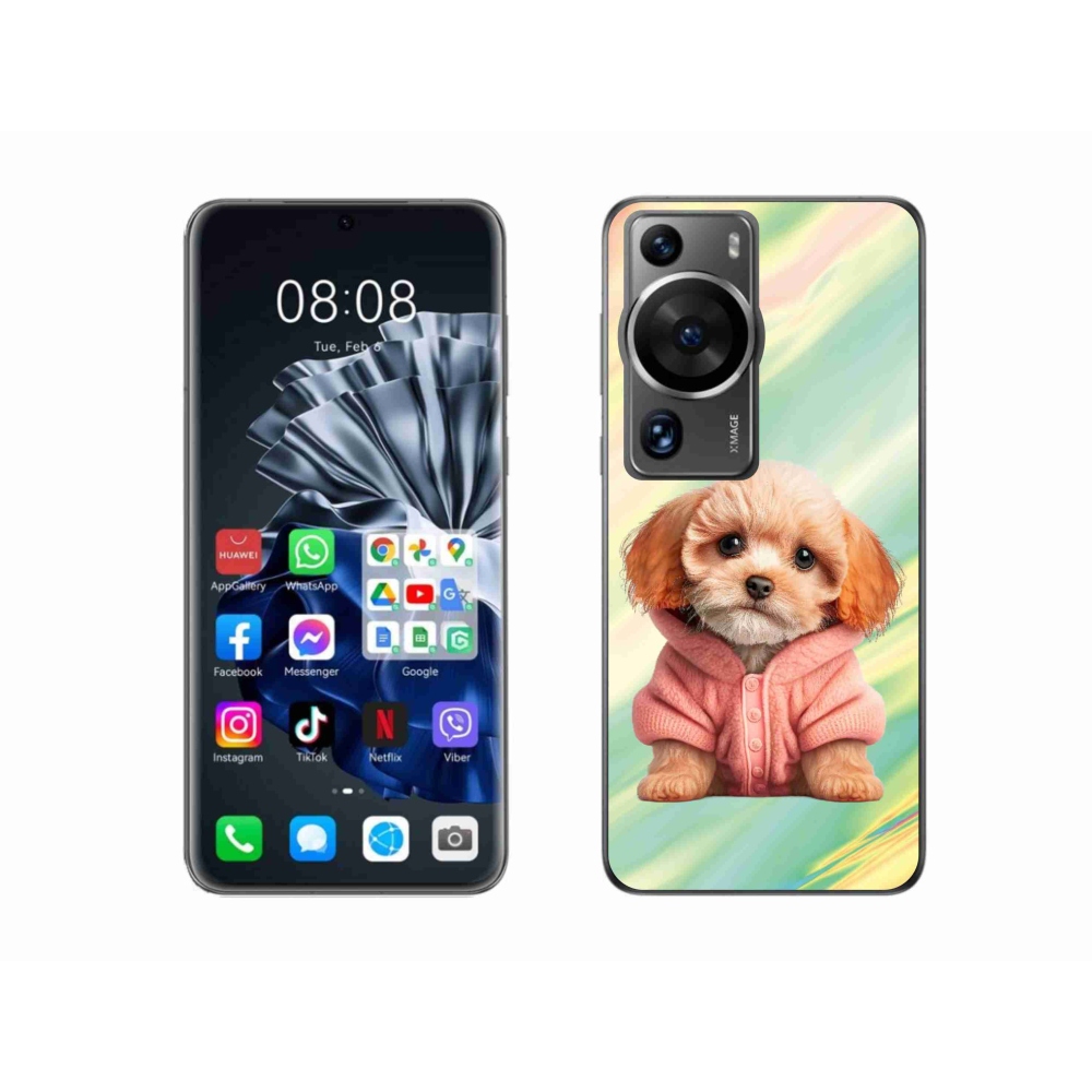 Gél borítás mmCase a Huawei P60 Pro számára - pulóveres kiskutya