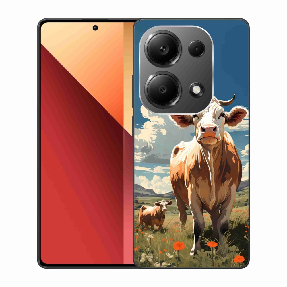 Gél borítás mmCase a Xiaomi Redmi Note 13 Pro 4G/Poco M6 Pro számára - tehenek a réten