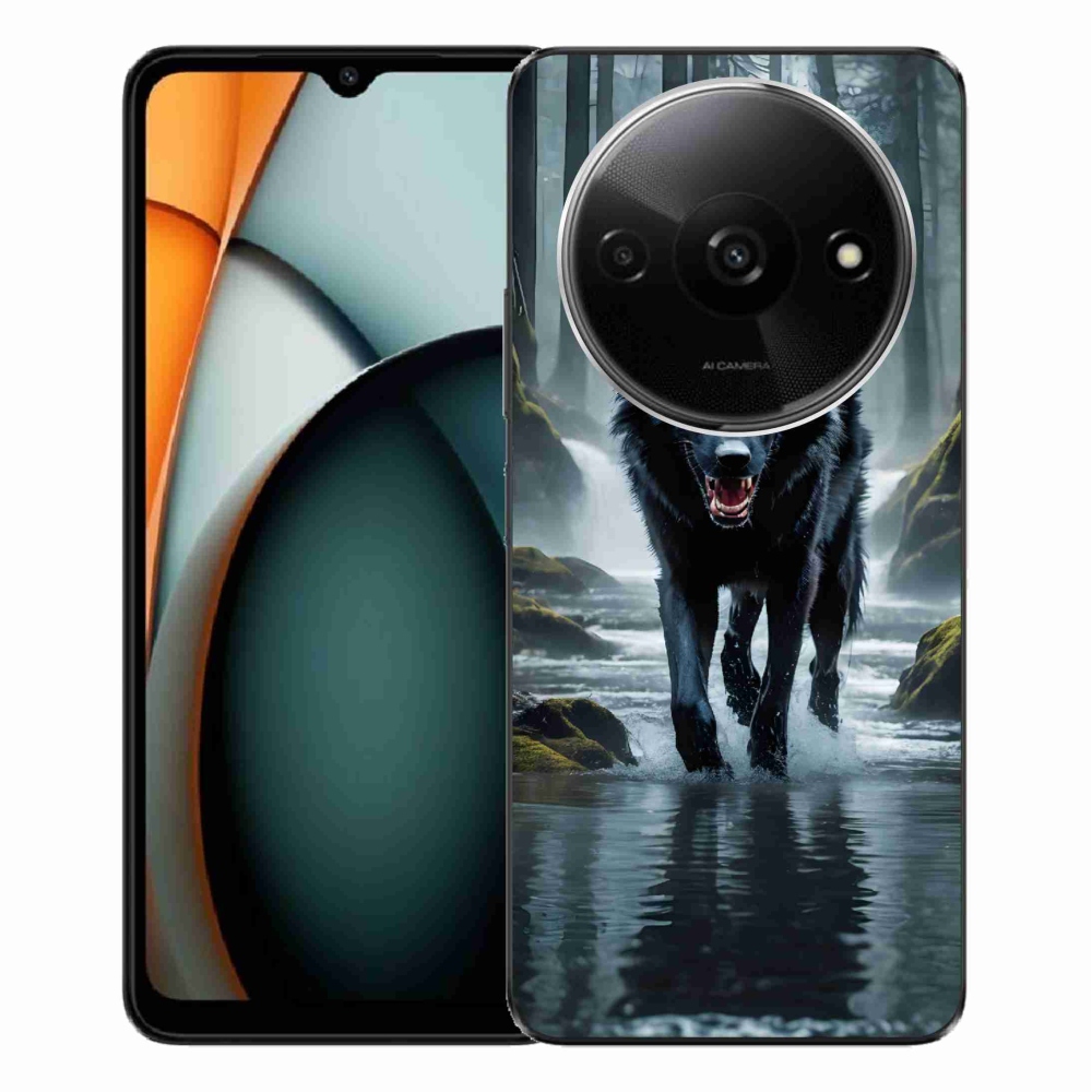 Zselés borítás mmCase a Xiaomi Redmi A3-hoz - fekete farkas