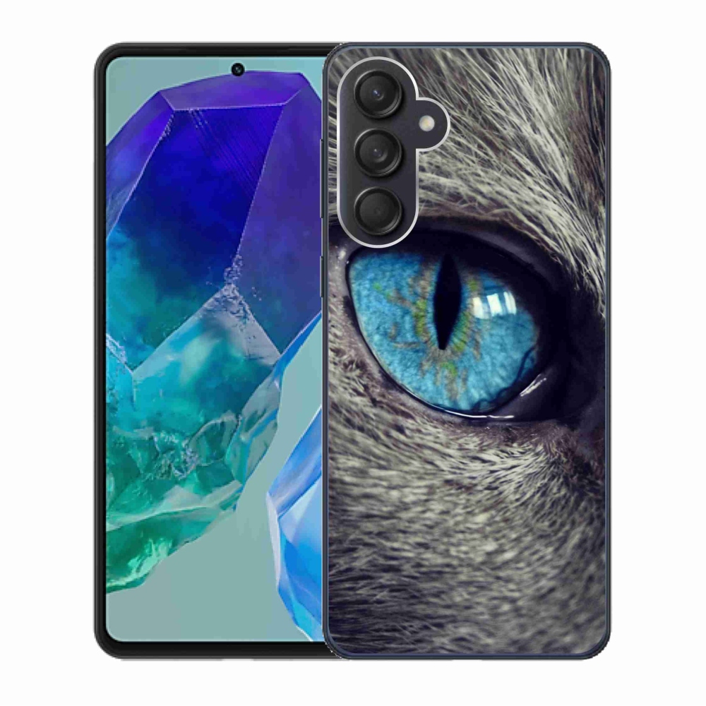 Gél védőhuzat mmCase Samsung Galaxy M55 5G - kék macskaszem