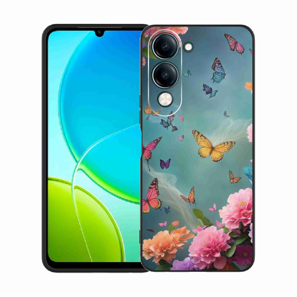 Gél borító mmCase a Vivo Y29s 5G-hez - színes virágok és pillangók