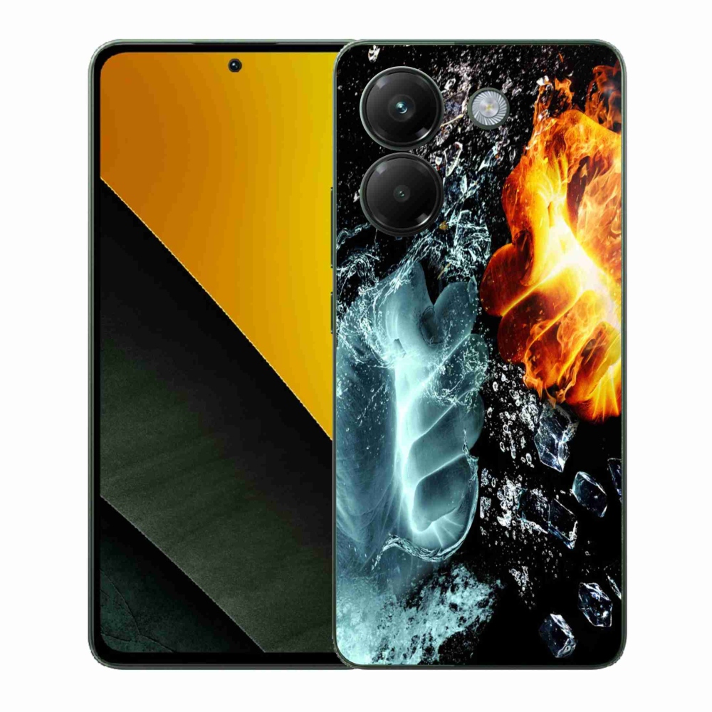 Gél borítás mmCase a Xiaomi Poco M7 Pro 5G számára - víz és tűz