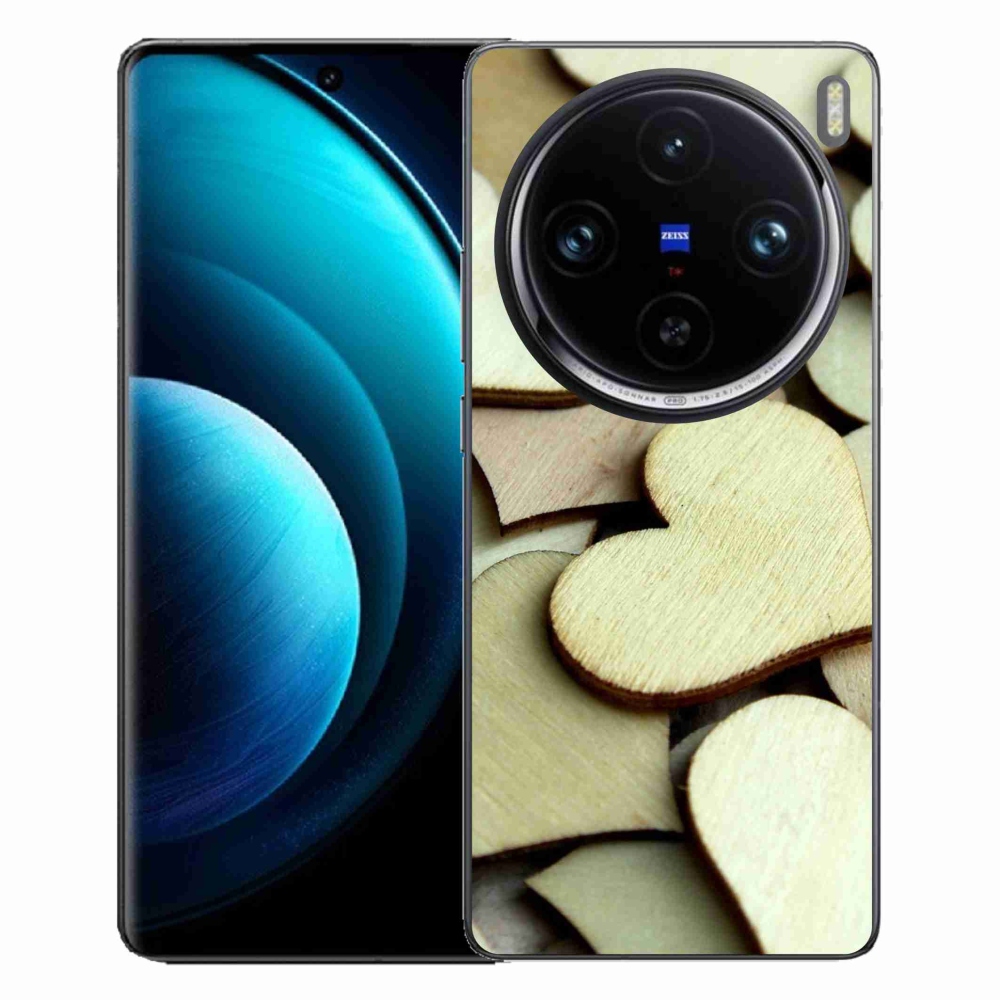 Zselés borítás mmCase a Vivo X100 Pro 5G-hez - fából készült szívek