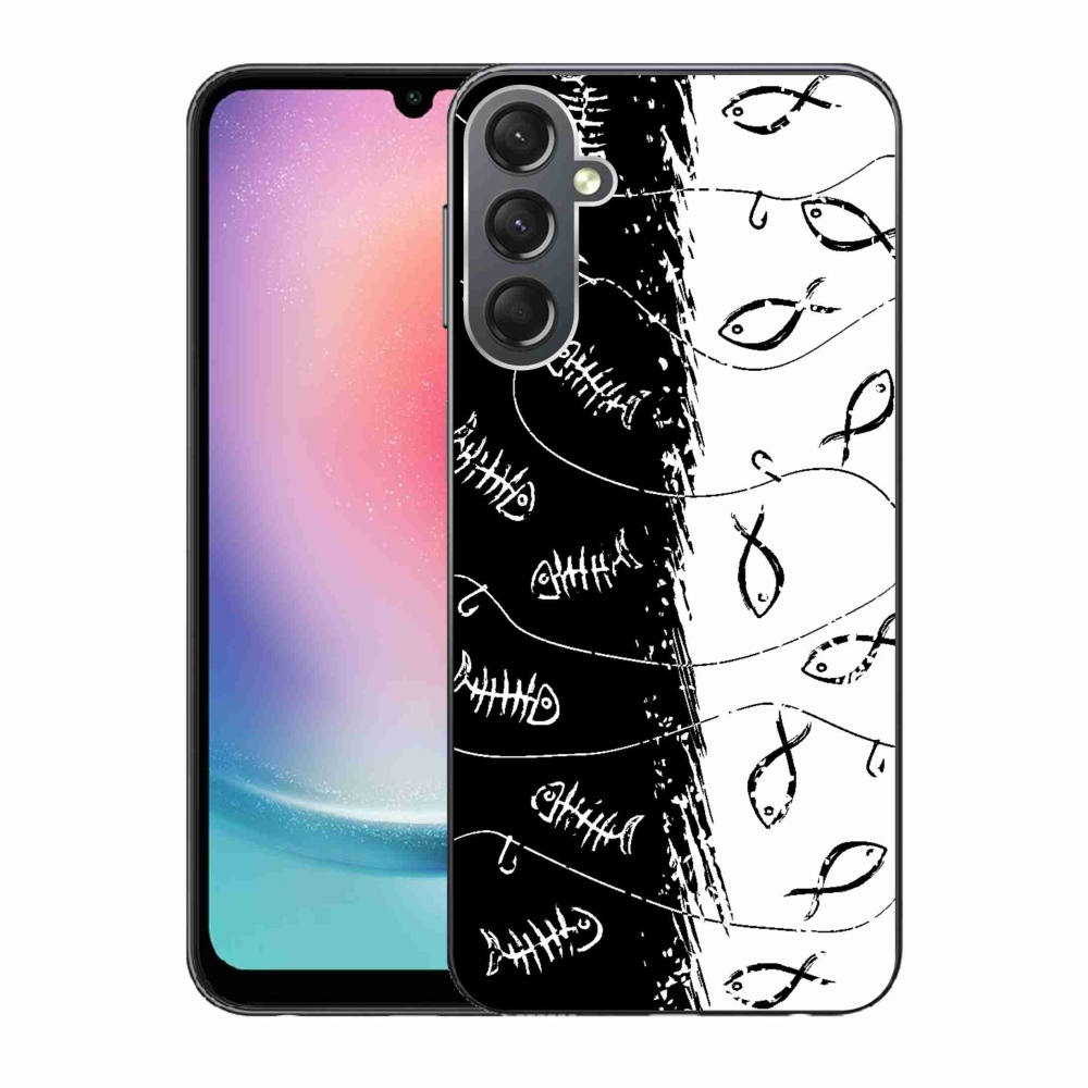 Gél borító mmCase Samsung Galaxy A24 készülékhez - csontvázak és halak