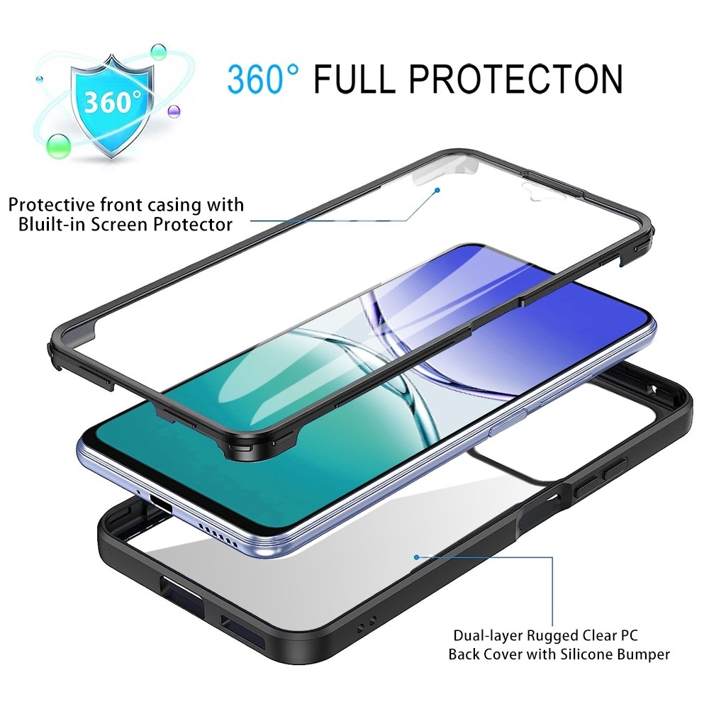 Akril zselés tok kerettel a Samsung Galaxy A16 4G/5G/A17 5G képernyővédőhöz - fekete