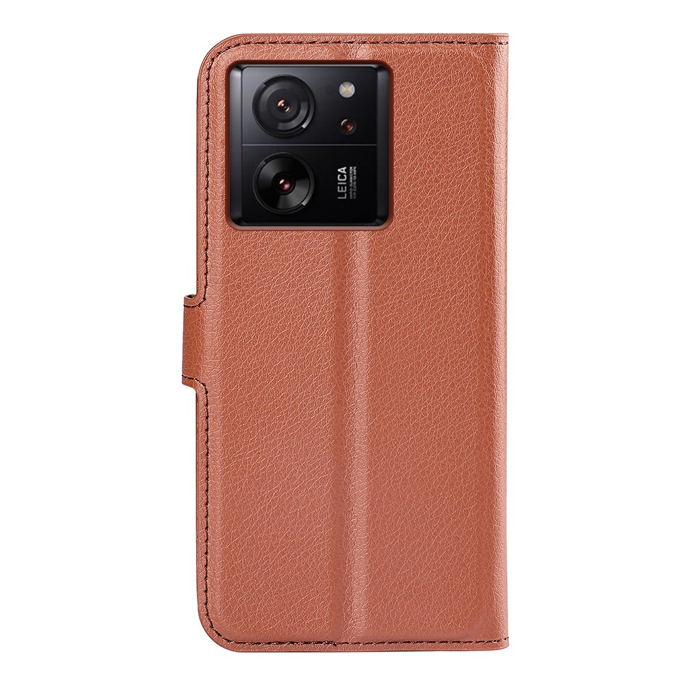Litchi könyv tok a Xiaomi 13T/13T Pro-hoz - barna