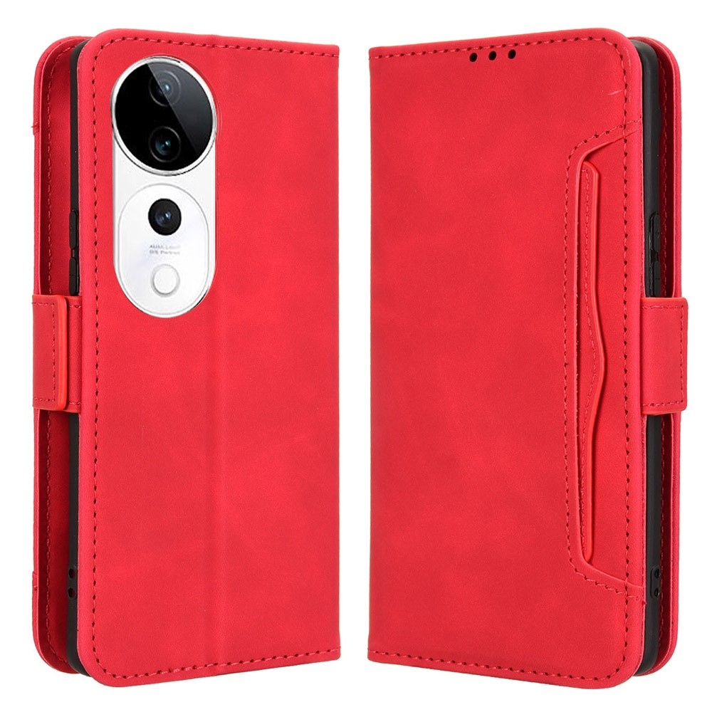 Több könyv tok a Vivo V40 5G-hez - piros