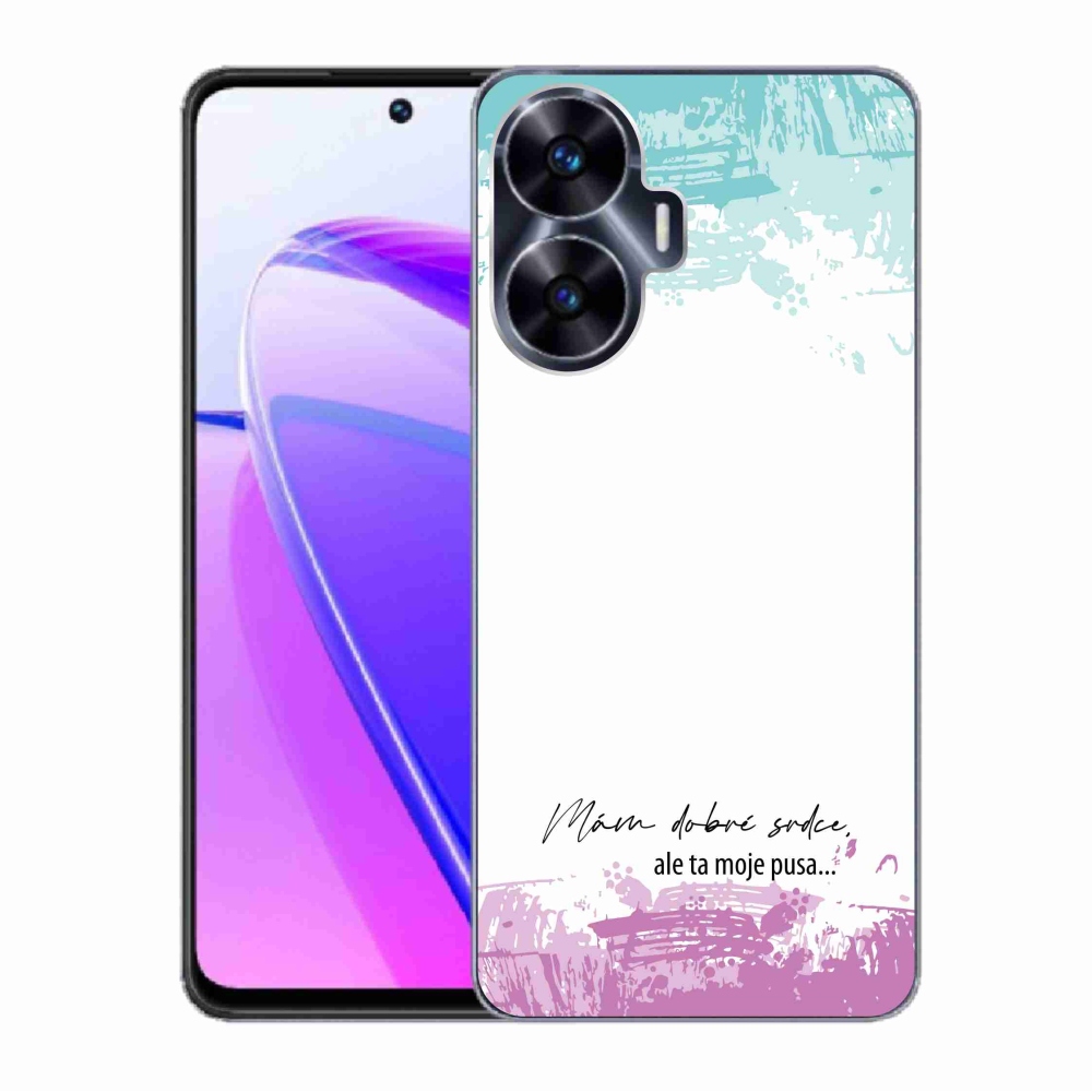 Gél borító mmCase a Realme C55 készülékhez - vicces szöveg 3 fehér háttér