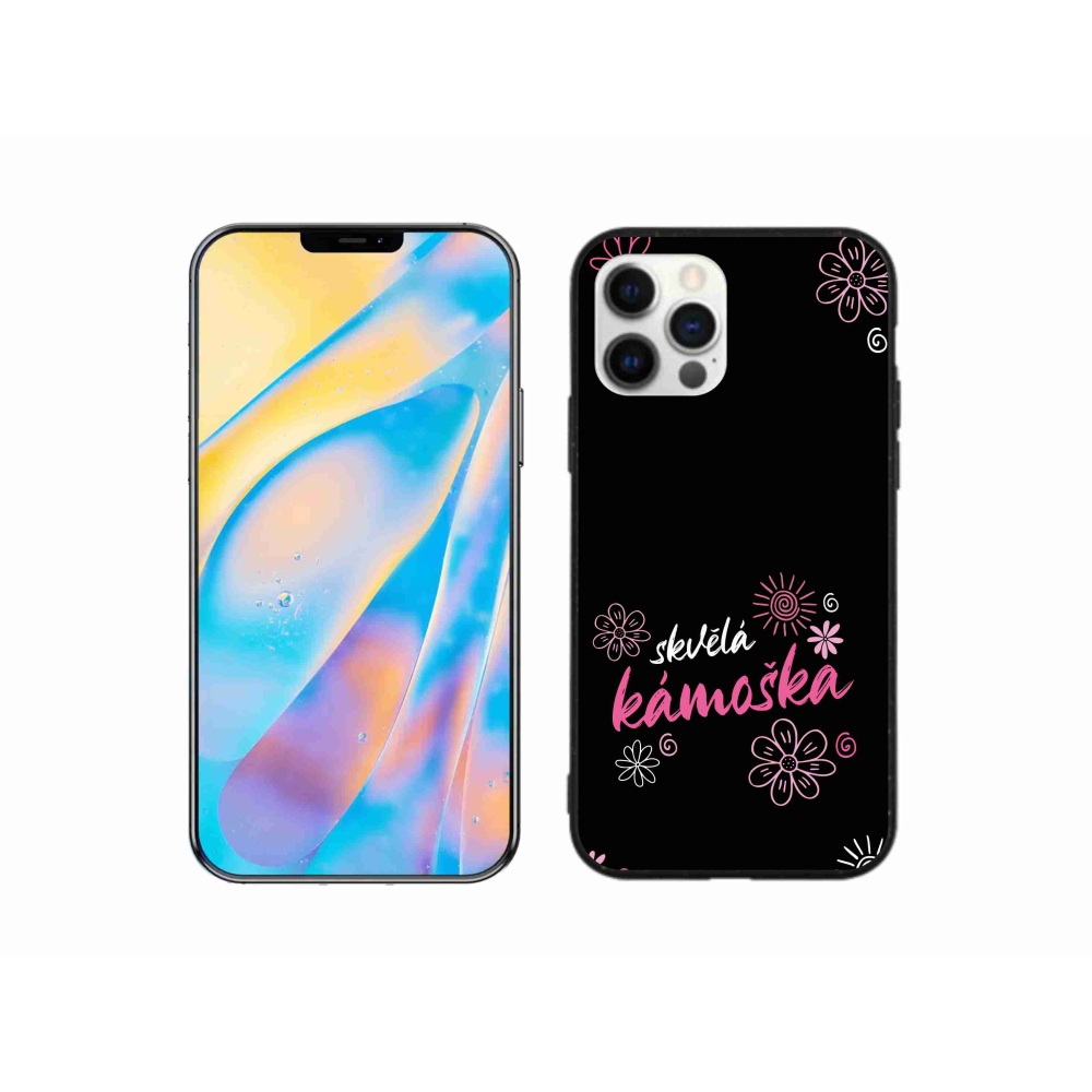Gél borítás mmCase iPhone 12 készülékhez - nagyszerű barát fekete háttérrel