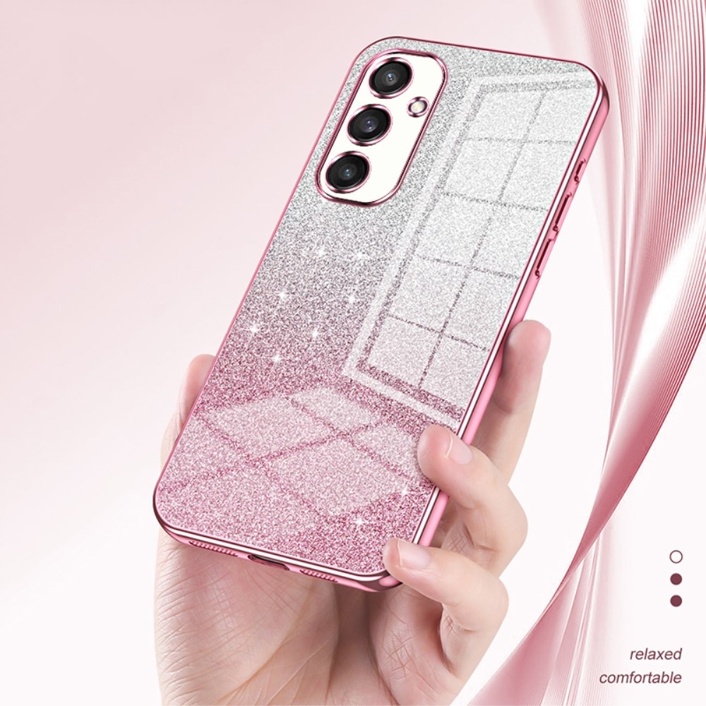 Vágott zselés csillogó tok Samsung Galaxy S24 készülékhez - rózsaszín
