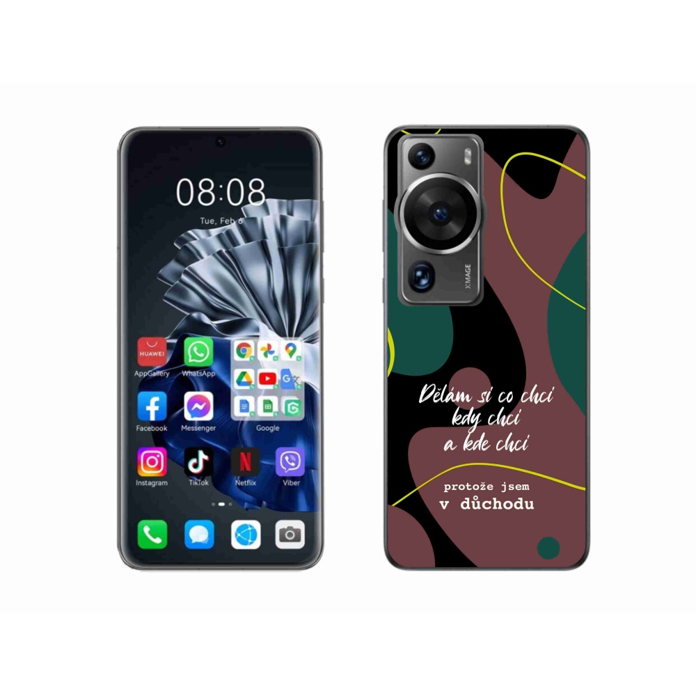 Gél borító mmCase a Huawei P60 Pro készülékhez - vicces szöveg 10 fekete háttér