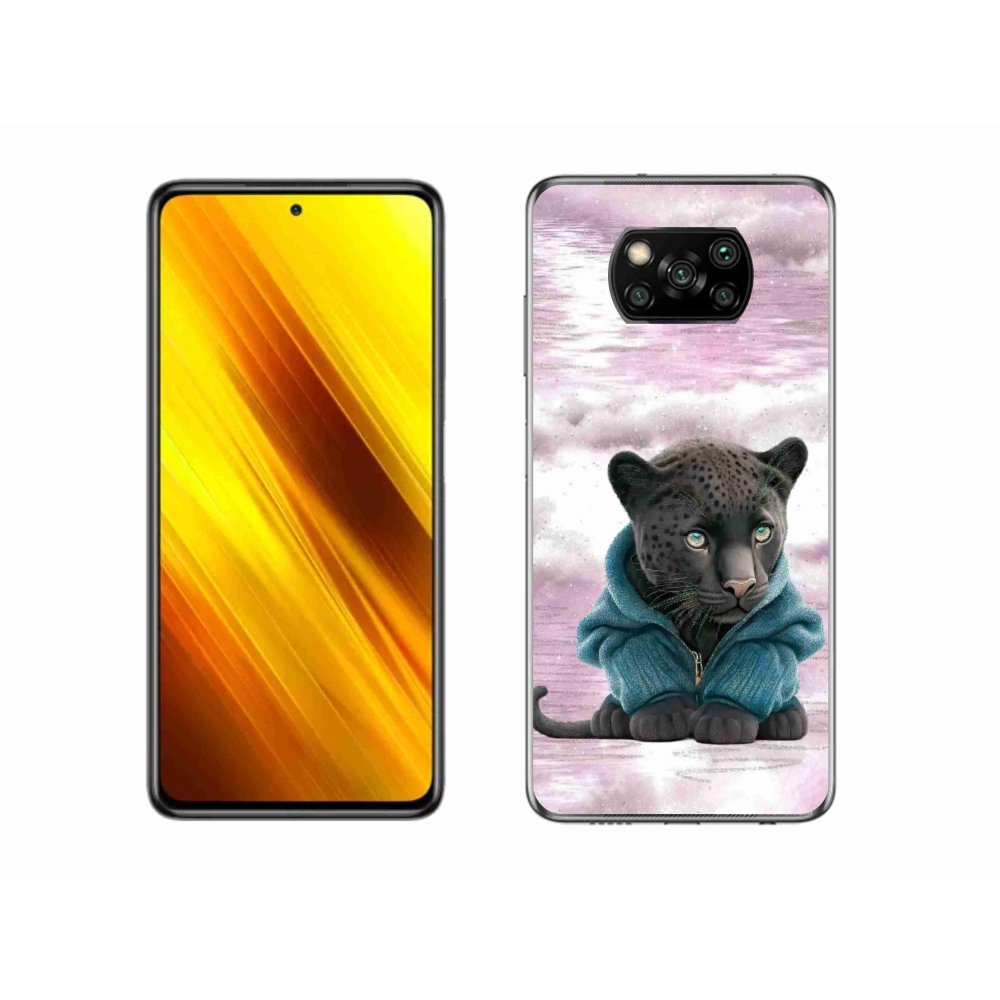 Gél borítás mmCase a Xiaomi Poco X3 Pro számára - fekete párduc pulóverben