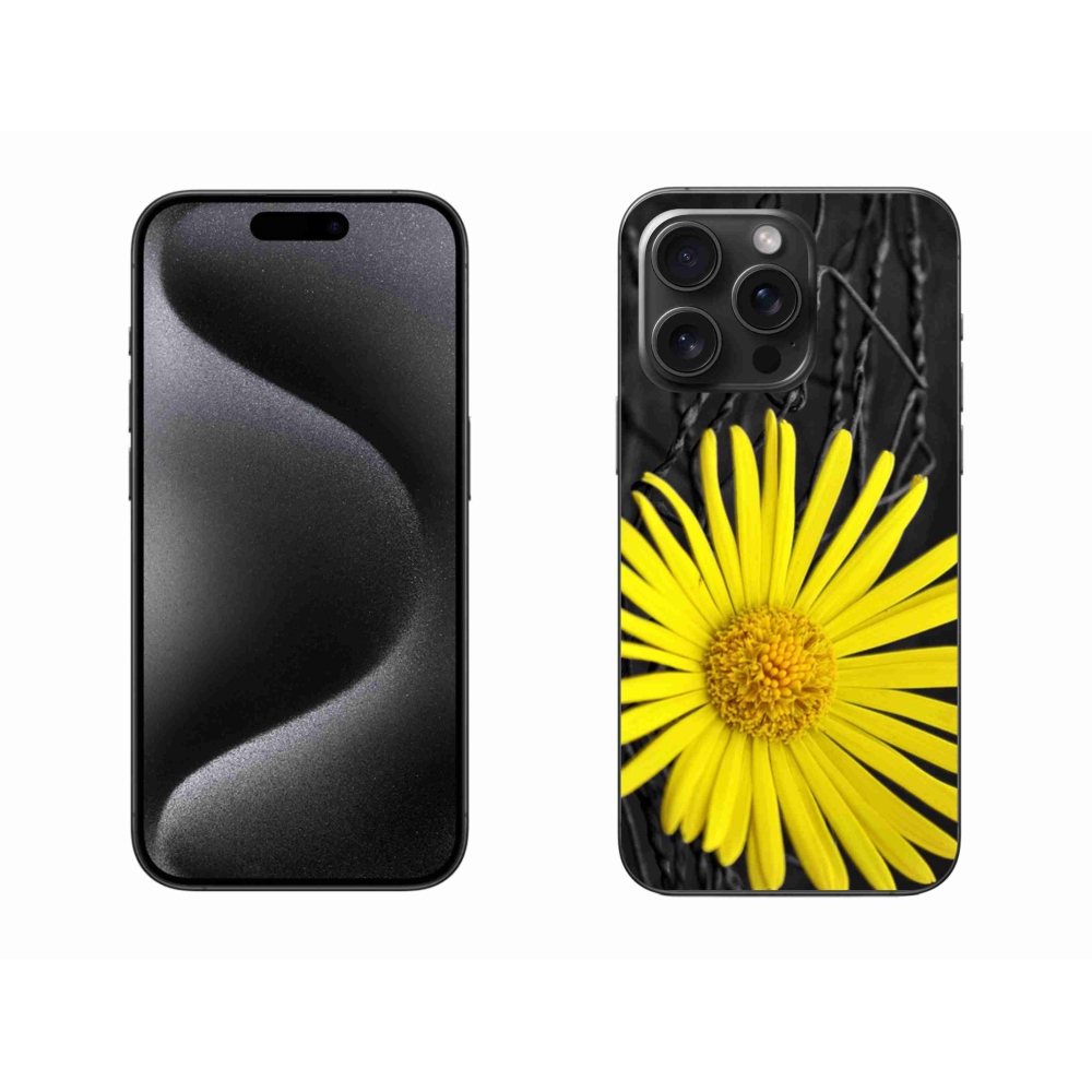 Gél védőhuzat mmCase iPhone 15 Pro Max készülékhez - sárga virág