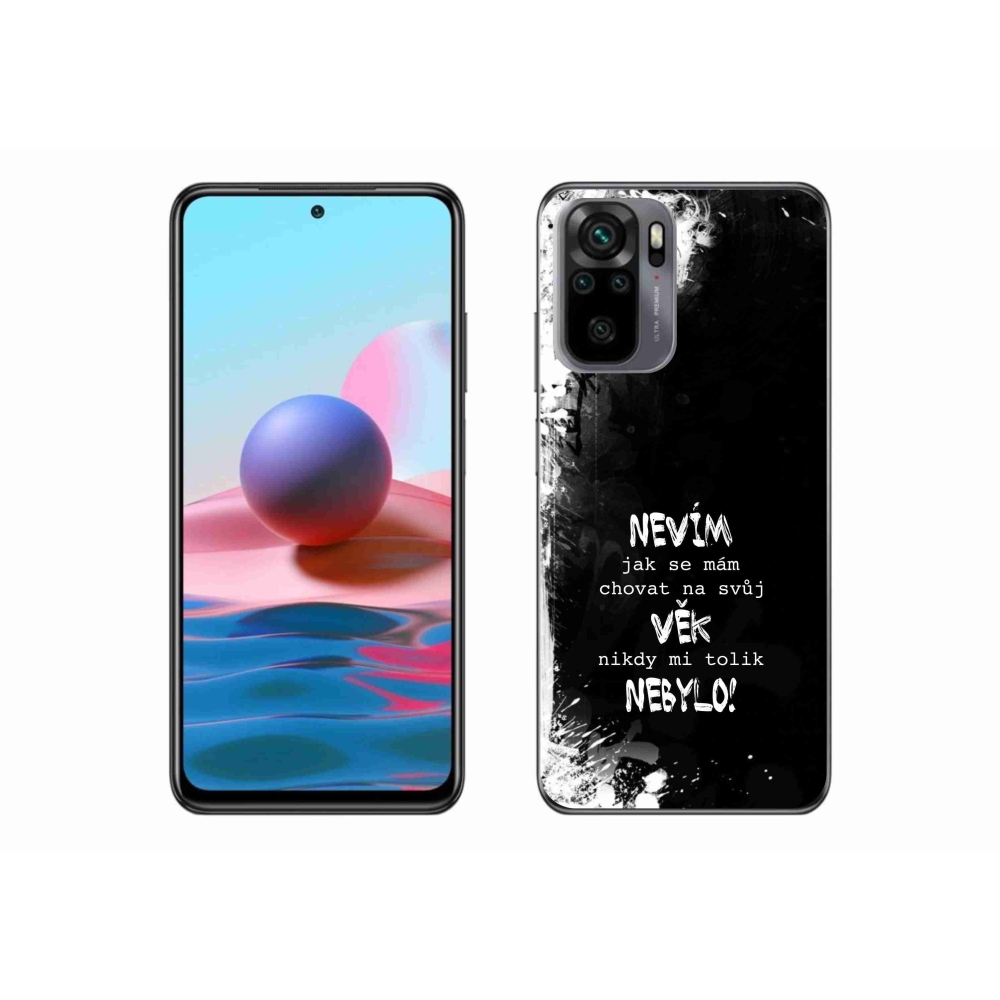 Gél borító mmCase a Xiaomi Redmi Note 10S-hez - vicces szöveg 14 fekete háttérrel