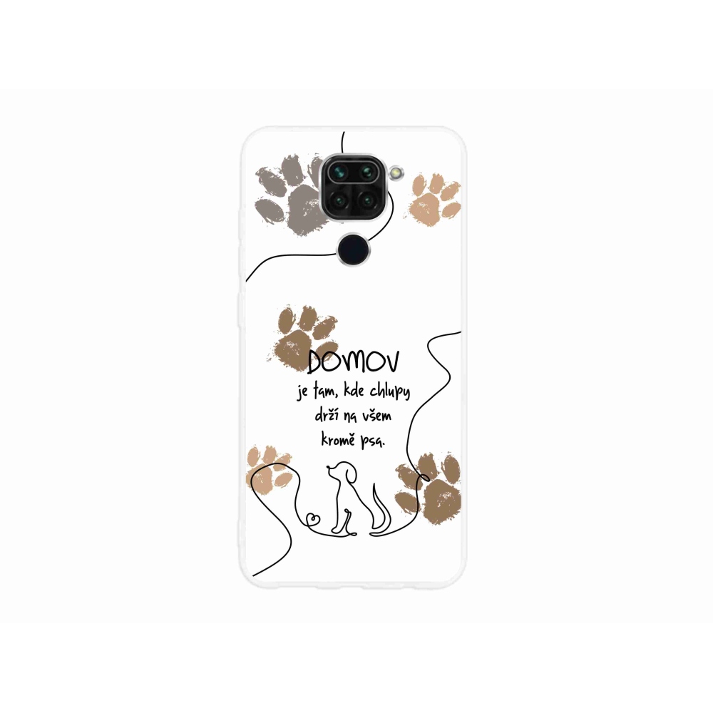 Gél borítás mmCase a Xiaomi Redmi Note 9-hez - kutya motívum fehér háttérrel