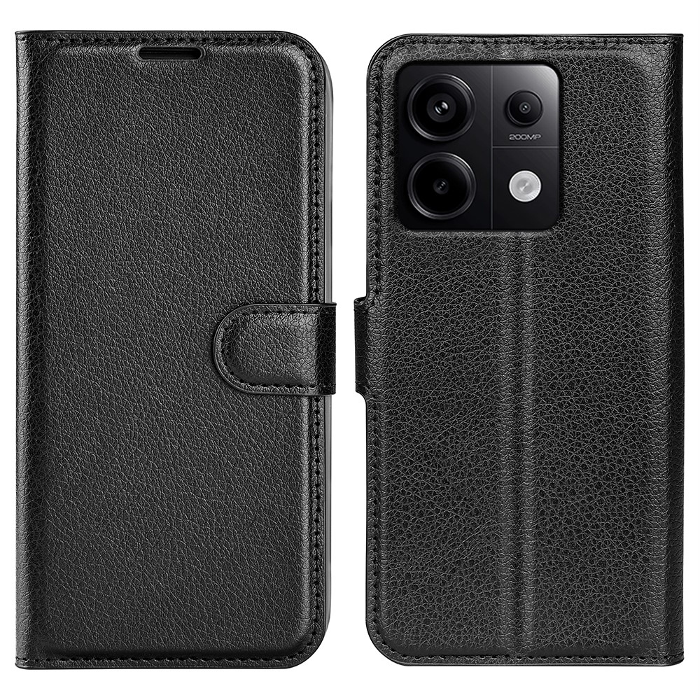 Litchi könyv tok Xiaomi Redmi Note 13 Pro 5G/Poco X6 5G - fekete