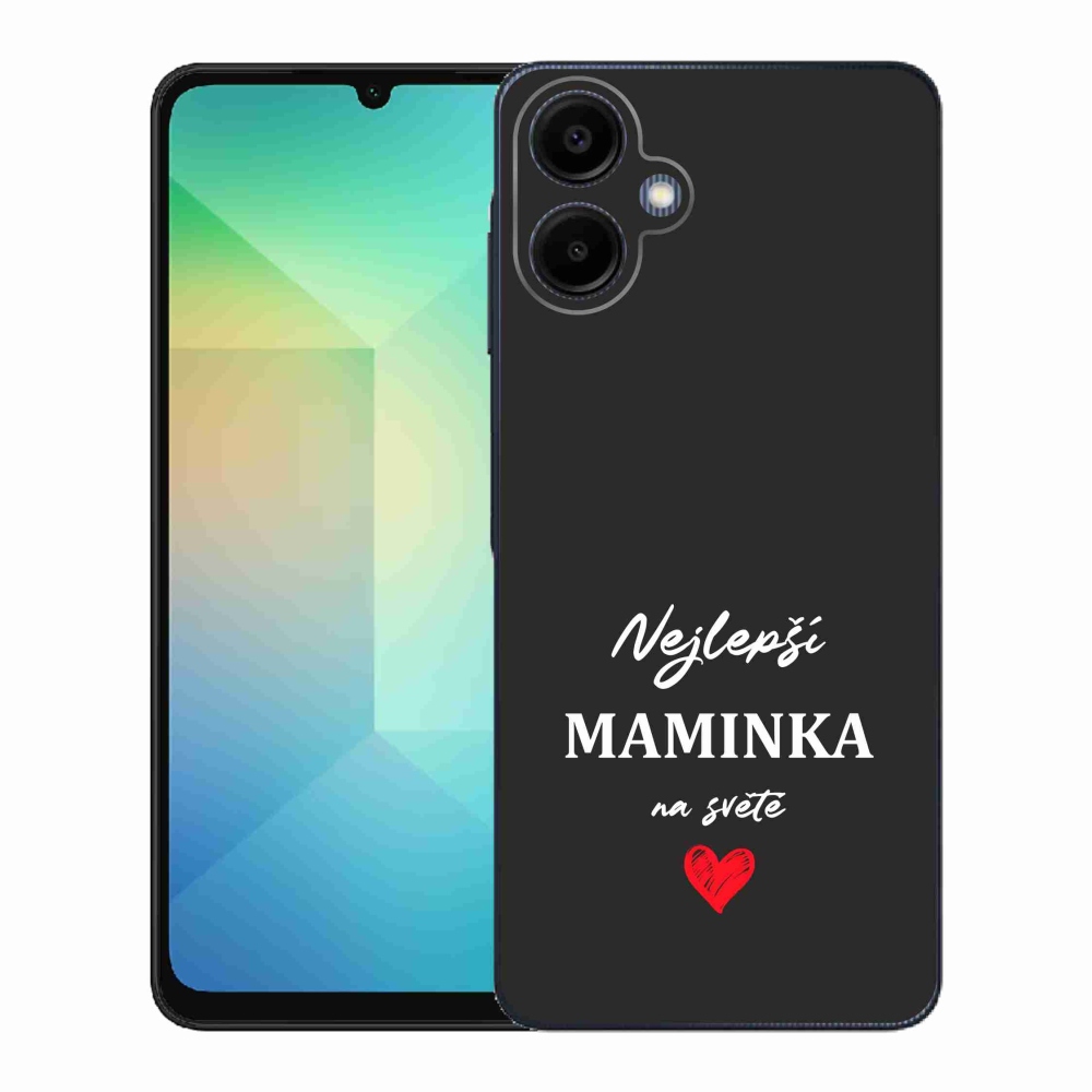 Gél borító mmCase a Samsung Galaxy A06 4G - legjobb anya 1 fekete háttérrel
