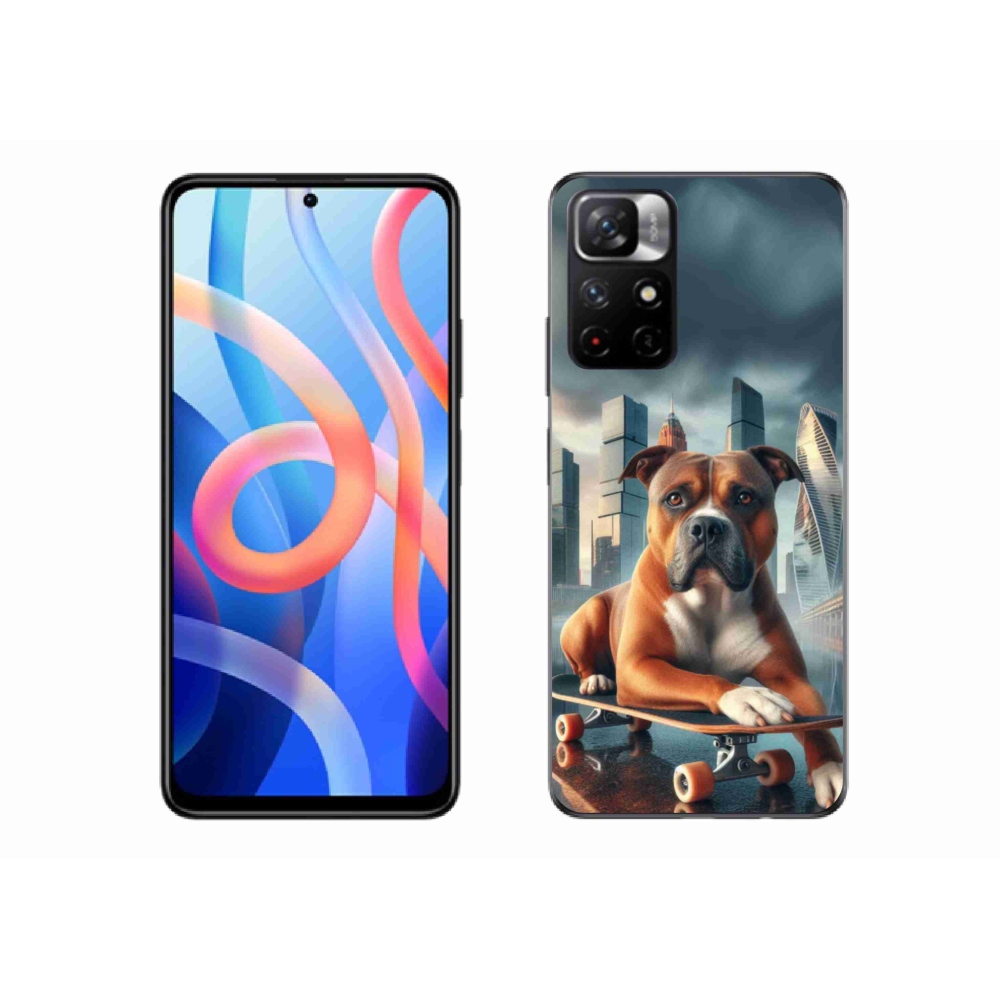Gél borítás mmCase a Xiaomi Poco M4 Pro 5G számára - kutya gördeszkán