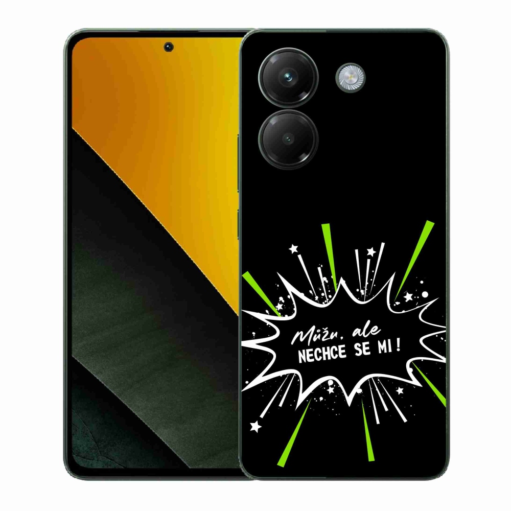 Gél borító mmCase a Xiaomi Poco M7 Pro 5G számára - vicces szöveg 11 fekete háttér