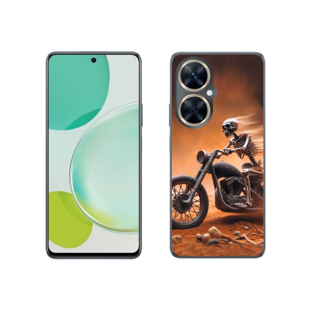 Gél borítás mmCase a Huawei Nova 11i számára - csontváz egy motorkerékpáron
