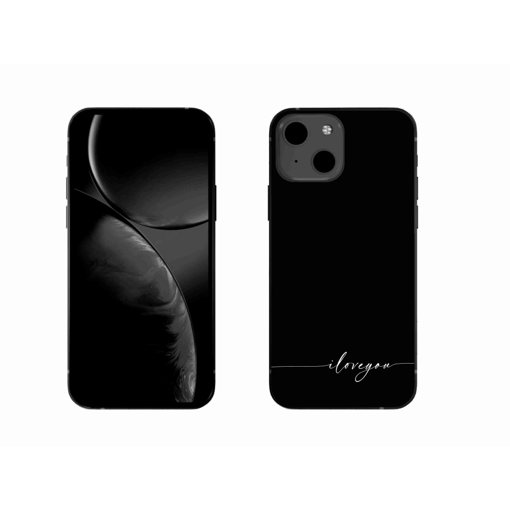 Gél borítás mmCase iPhone 13 6.1 készülékhez - Szeretlek fekete háttérrel
