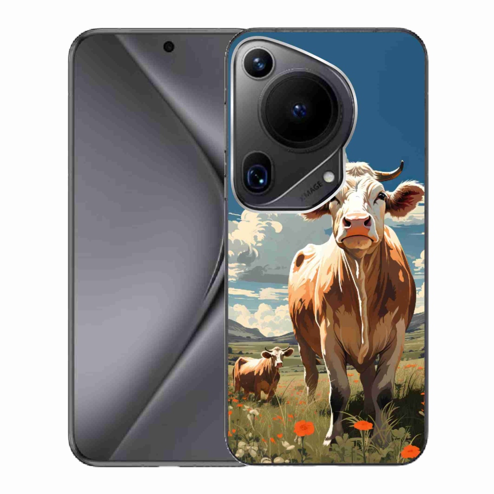 Gél borítás mmCase a Huawei Pura 70 Ultra készülékhez - tehenek a réten