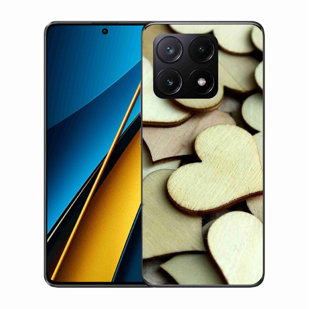 Gél borítás mmCase a Xiaomi Poco X6 Pro 5G számára - fából készült szívek