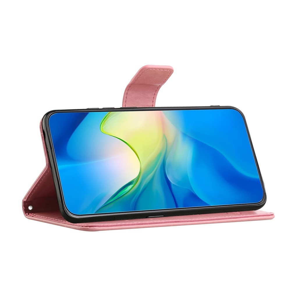 Virágos könyvtáska Samsung Galaxy S25 FE készülékhez - rózsaszín