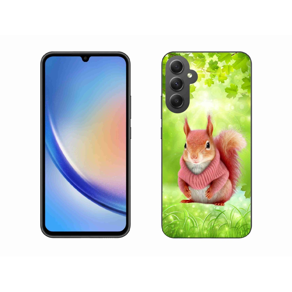 Zselés borítás mmCase Samsung Galaxy A34 5G - mókus pulóverben