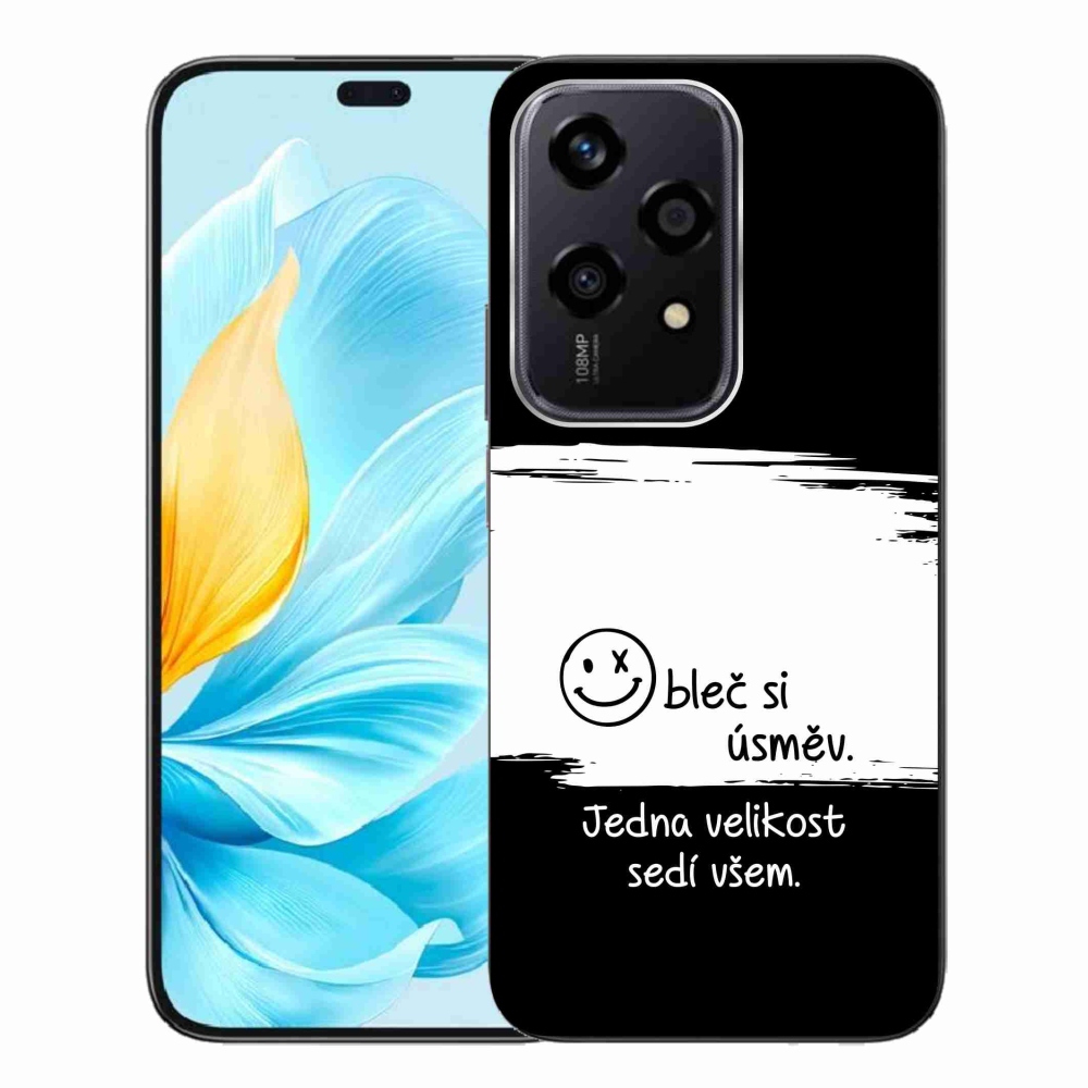 Gél borító mmCase a Honor 200 Lite 5G számára - vicces szöveg 8 fekete és fehér háttérrel