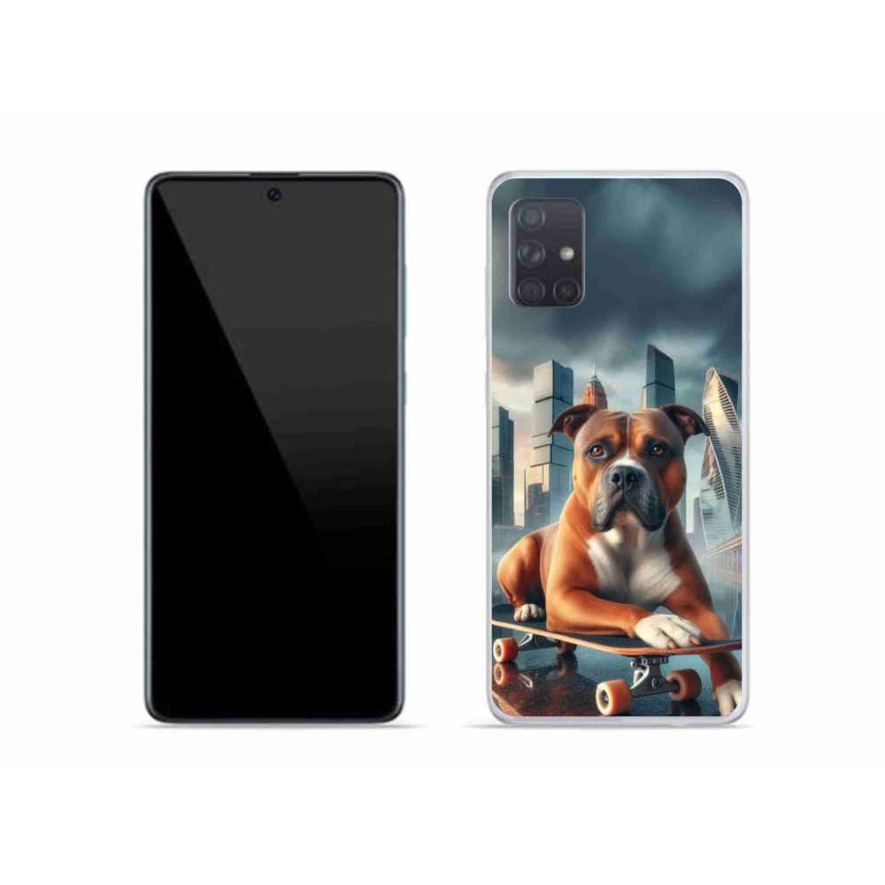 Gél borítás mmCase Samsung Galaxy A51 készülékhez - kutya gördeszkán