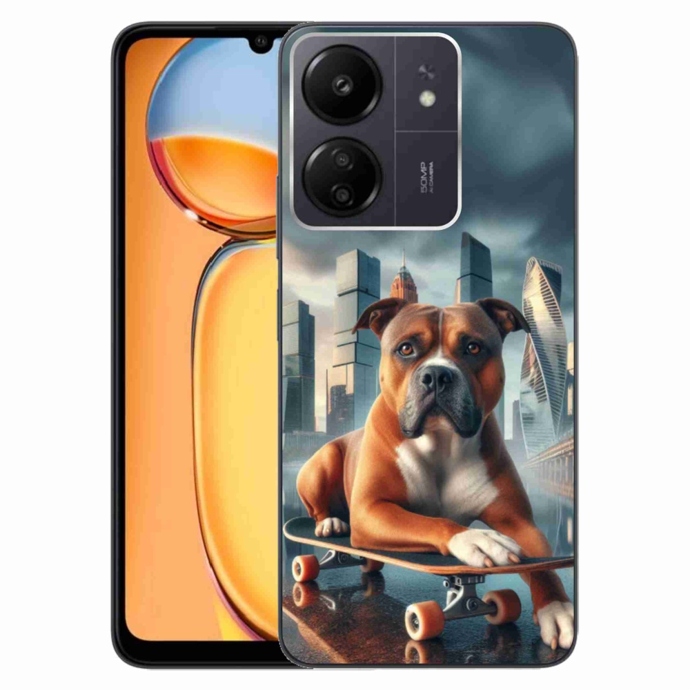 Gél borítás mmCase a Xiaomi Poco C65/Redmi 13C számára - kutya gördeszkán