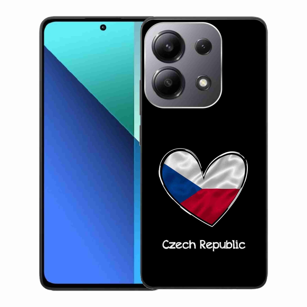 Gél borító mmCase a Xiaomi Redmi Note 13-hoz - szív zászló fekete háttérrel