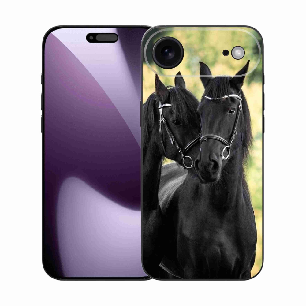 Gél borítás mmCase iPhone 17 Air készülékhez - két fekete ló