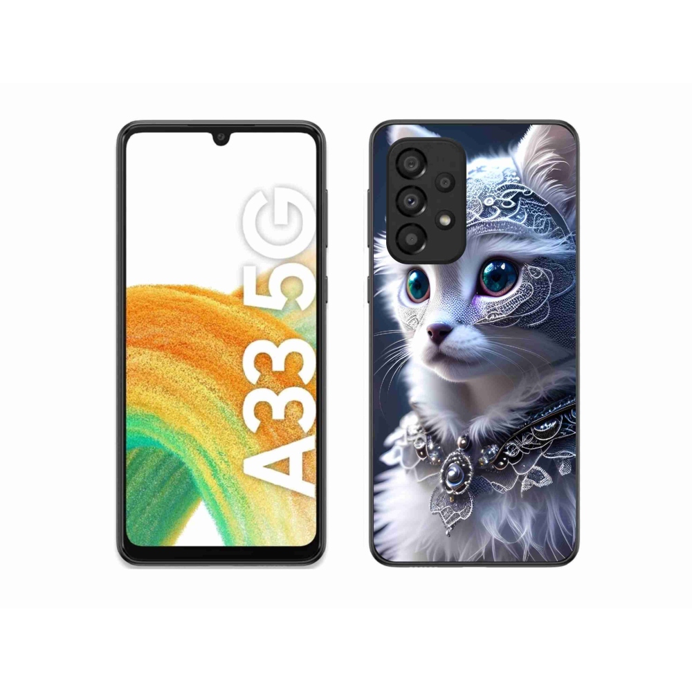 Gél védőhuzat mmCase Samsung Galaxy A33 5G - fehér macska