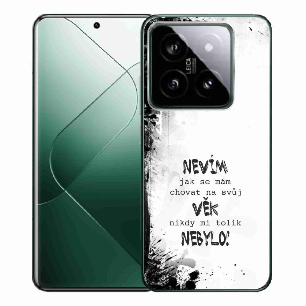 Gél borító mmCase a Xiaomi 14 Pro-hoz - vicces szöveg 14 fehér háttérrel