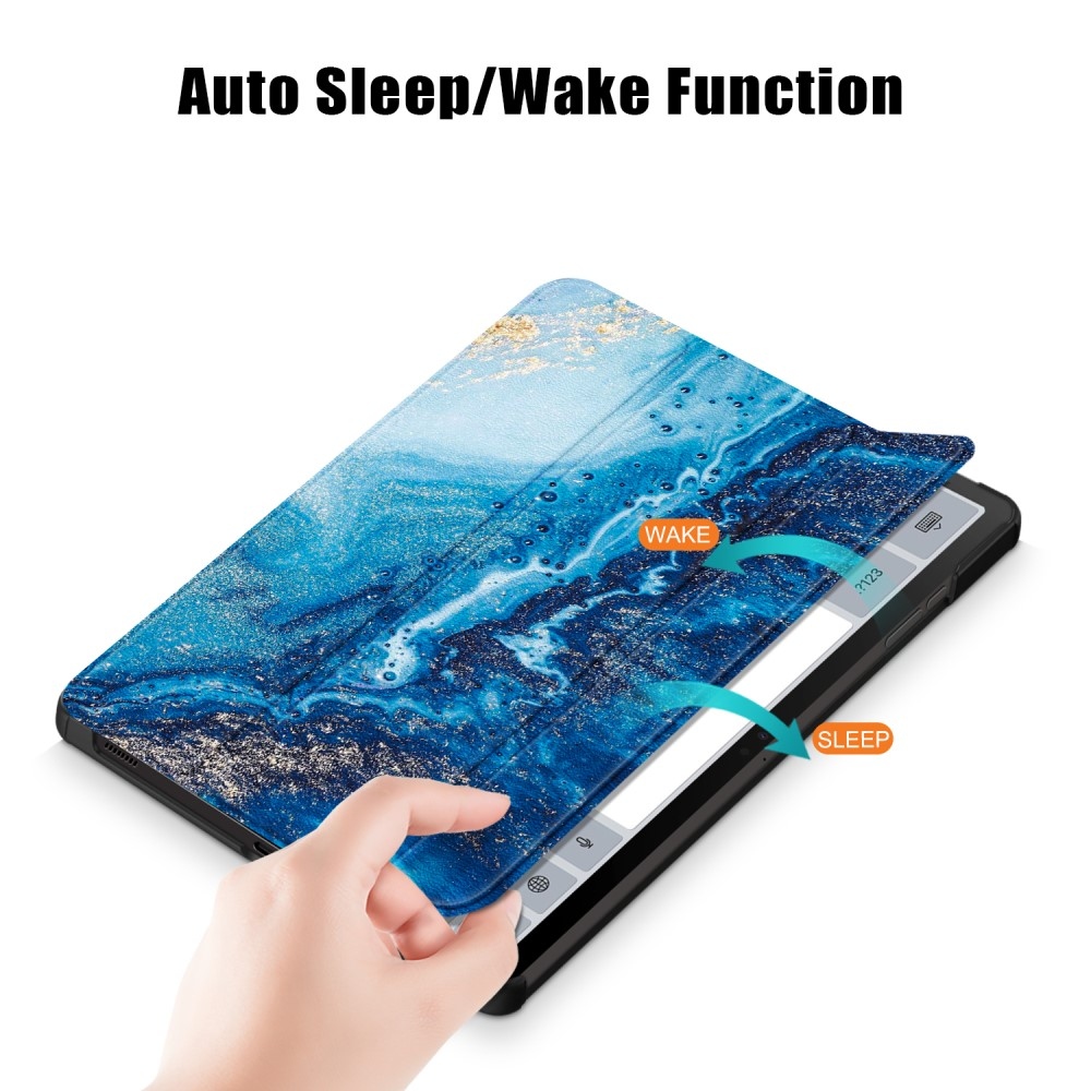 Nyomtatás intelligens záró tok Samsung Galaxy Tab S9 FE/Tab S10 FE - tengeri hullámok