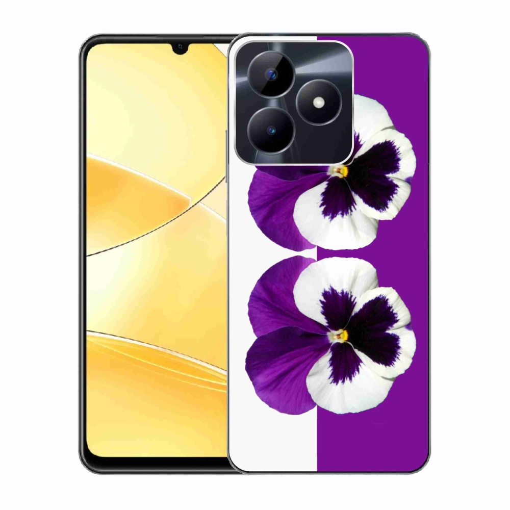 Zselés borító mmCase a Realme C51/C53 készülékhez - lila és fehér virág