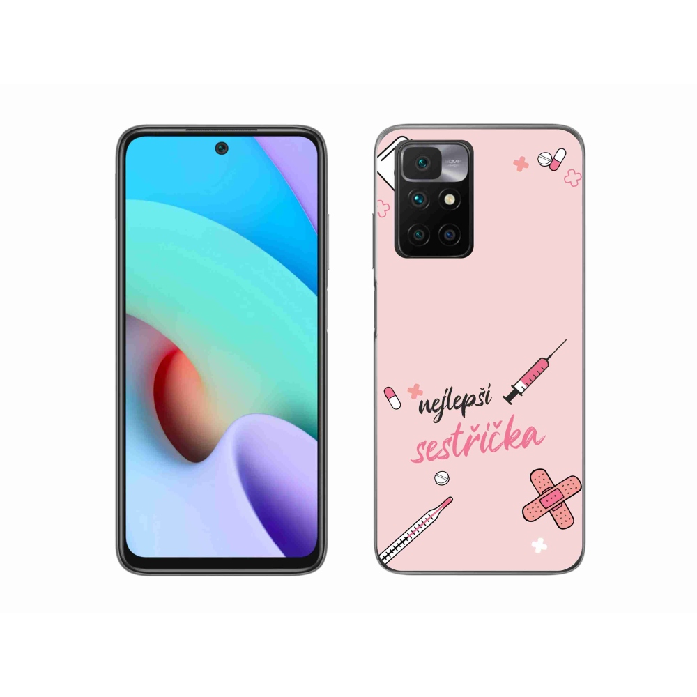 Gél borító mmCase a Xiaomi Redmi 10/Redmi 10 (2022) - legjobb kishúg rózsaszín háttérrel