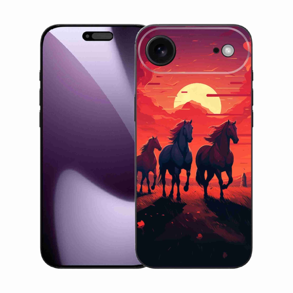 Gél borítás mmCase iPhone 17 Air készülékhez - lovak és naplemente
